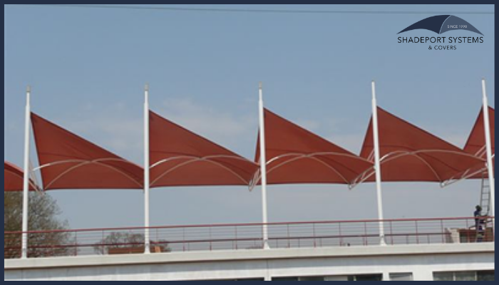 Completed shade sails